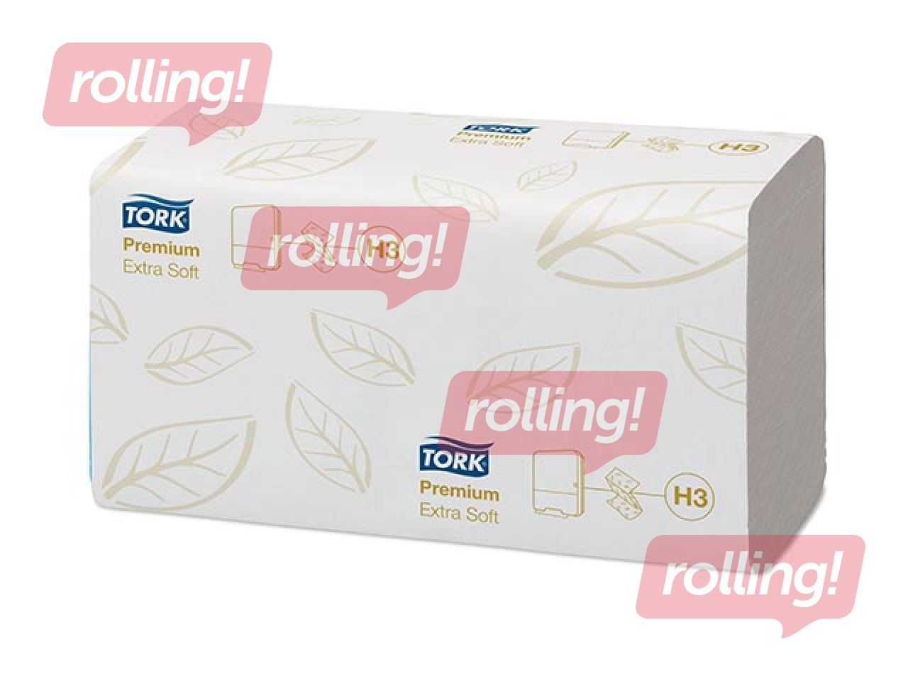 Papīra dvieļi Tork Premium Extra Soft, Singlefold, H3, balti, 2 slāņi, 200 loksnes, 15 paciņas