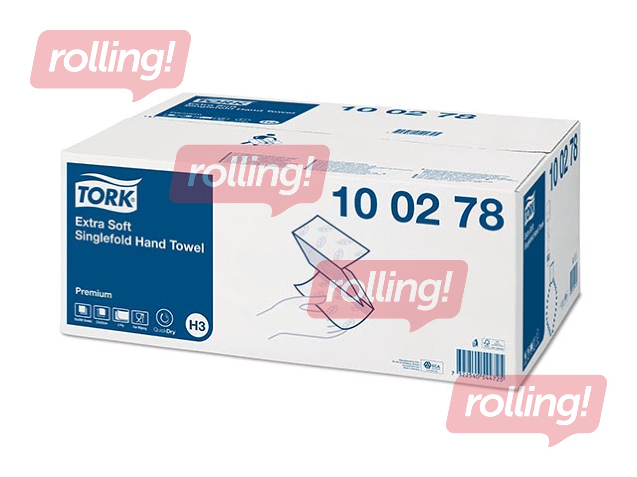 Papīra dvieļi Tork Premium Extra Soft, Singlefold, H3, balti, 2 slāņi, 200 loksnes, 15 paciņas