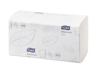 Papīra dvieļi Tork Advanced ZZ, H3, balti, 250 loksnes, 2 slāņi, 15 paciņas