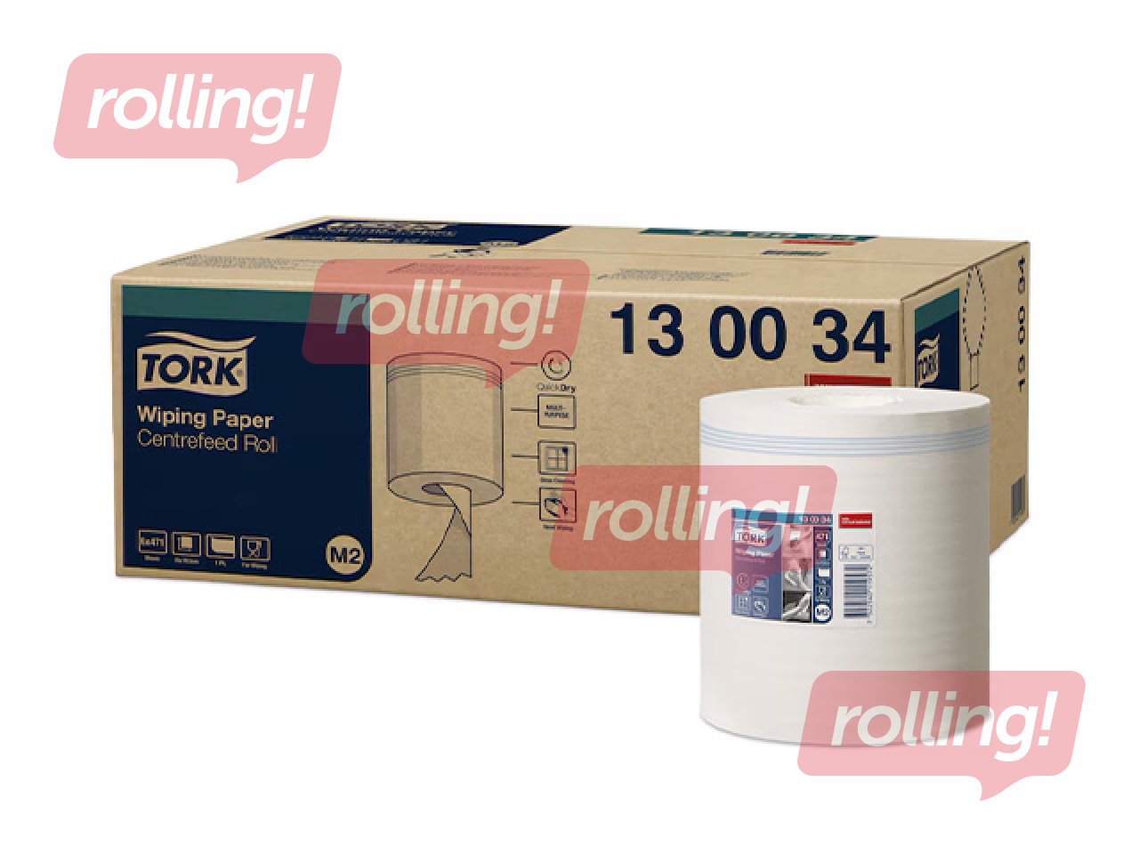 Papīra dvieļi Tork Advanced, M2, 1 slānis, 165m, 6 ruļļi +AKCIJA Pērc Tork papīra dvieļus un saņe