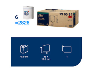 Papīra dvieļi Tork Advanced, M2, 1 slānis, 165m, 6 ruļļi +AKCIJA Pērc Tork papīra dvieļus un saņe