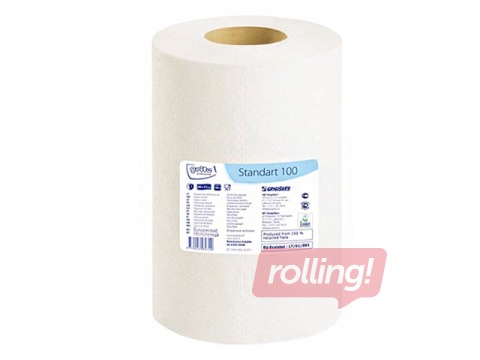 Бумажные полотенца Grite Standart 100, 12 рулонов, 1 слой, отбеленные