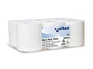 Бумажные полотенца  Celtex Maxi Pull, 135м, 6 рул, 2 сл, белые