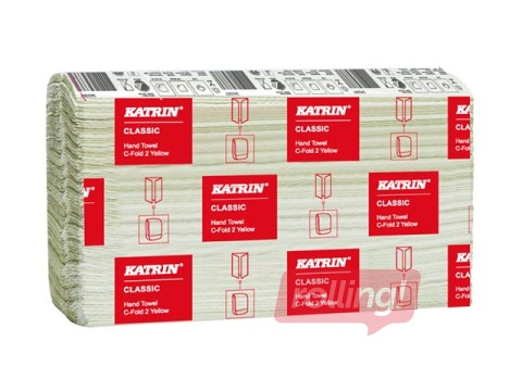 Papīra dvieļi Katrin Classic, C-Fold, nebalināti, 2 slāņi, 100 loksnes, 16 paciņas
