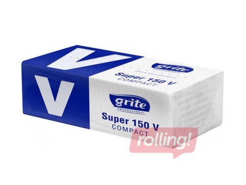 Papīra dvieļi Grite Super Compact 150 V (platās 11.5cm), balti, 2 slāņi, 150 loksnes, 20 paciņas