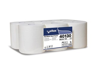 Paper towels Celtex Master 130m, Ø19, 6 rolls, 2 layers, white
