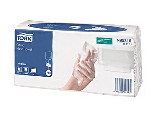Lehtpaberrätikud Tork C-fold Universal H3, 20 pakk, 2 kihti, naturaalne valge