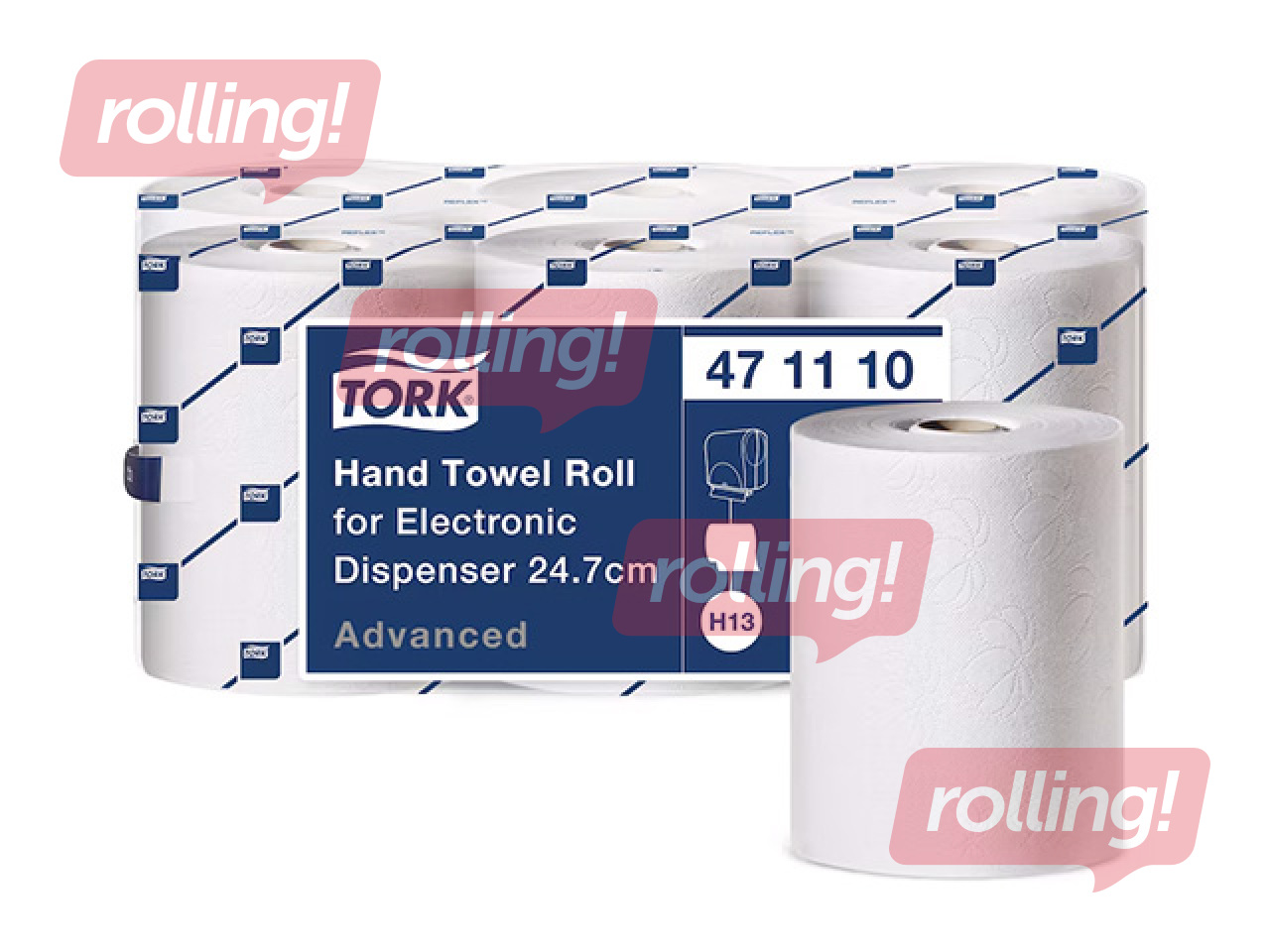 Papīra dvieļi Tork, H13, elektriskajam dozatoram, 2 slāņi, 143m, 6 ruļļi