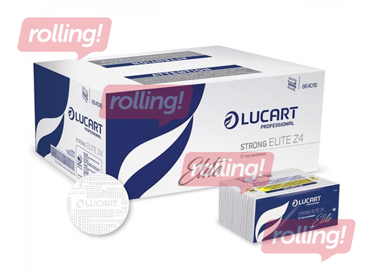 Papīra dvieļi Lucart Strong Z4, balti, 4 slāņi, 154 loksnes, 1 paciņa