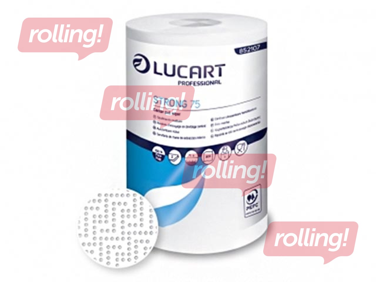 Papīra dvieļi Lucart Strong 75 ar izņemamu serdi, 2 slāņi, 75m, 1 rullis