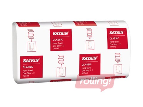Papīra dvieļi Katrin Classic One Stop, L2, balti, 2 slāņi, 110 loksnes, 21 paciņa