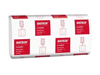 Papīra dvieļi Katrin Classic One Stop, L2, balti, 2 slāņi, 110 loksnes, 21 paciņa