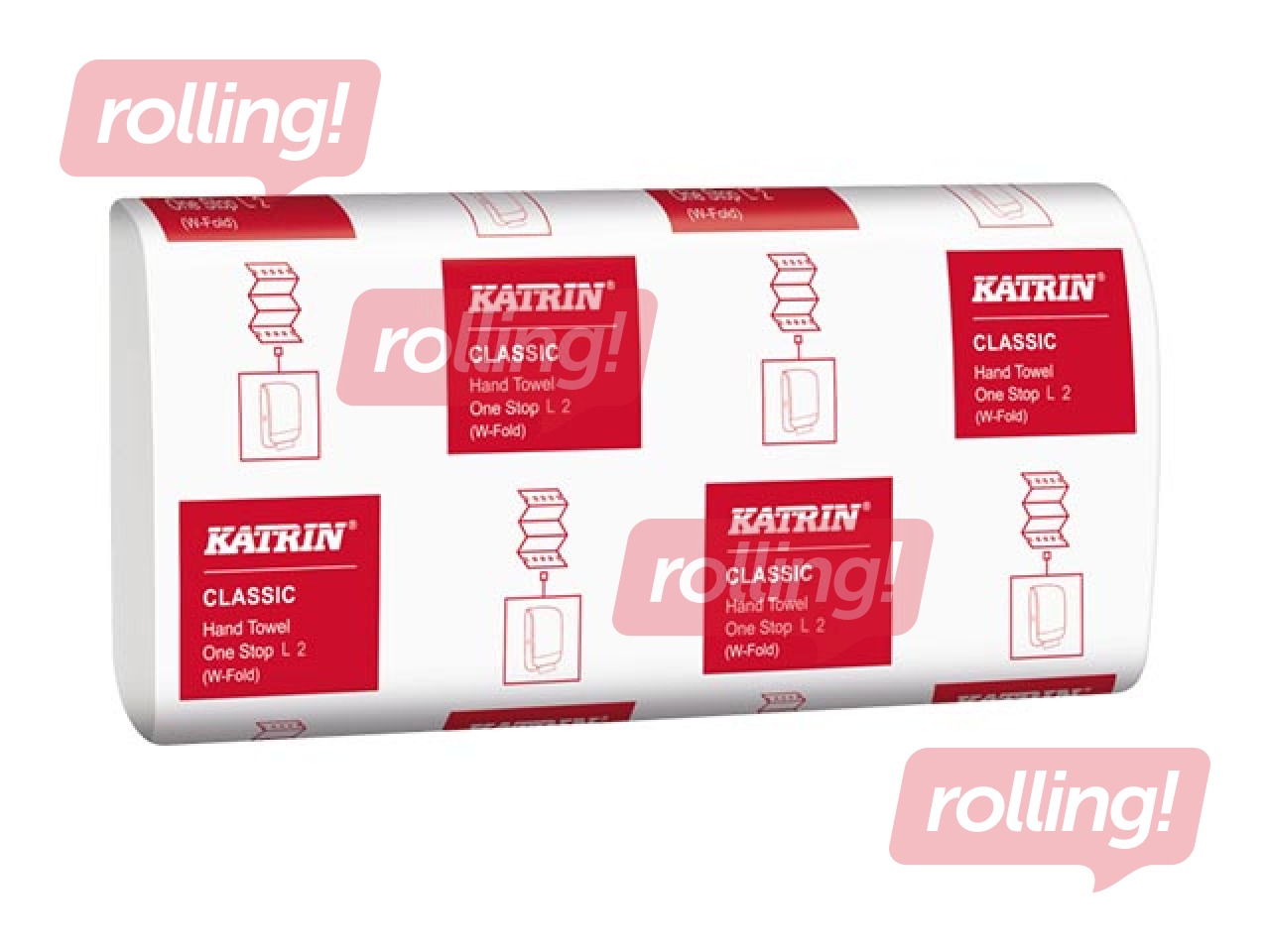 Papīra dvieļi Katrin Classic One Stop, L2, balti, 2 slāņi, 110 loksnes, 21 paciņa