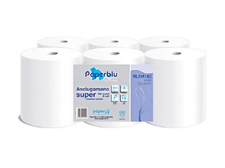 Paper towels Paperblu Centerfeed 180m, 486 sheets, 2 layers, 6 rolls