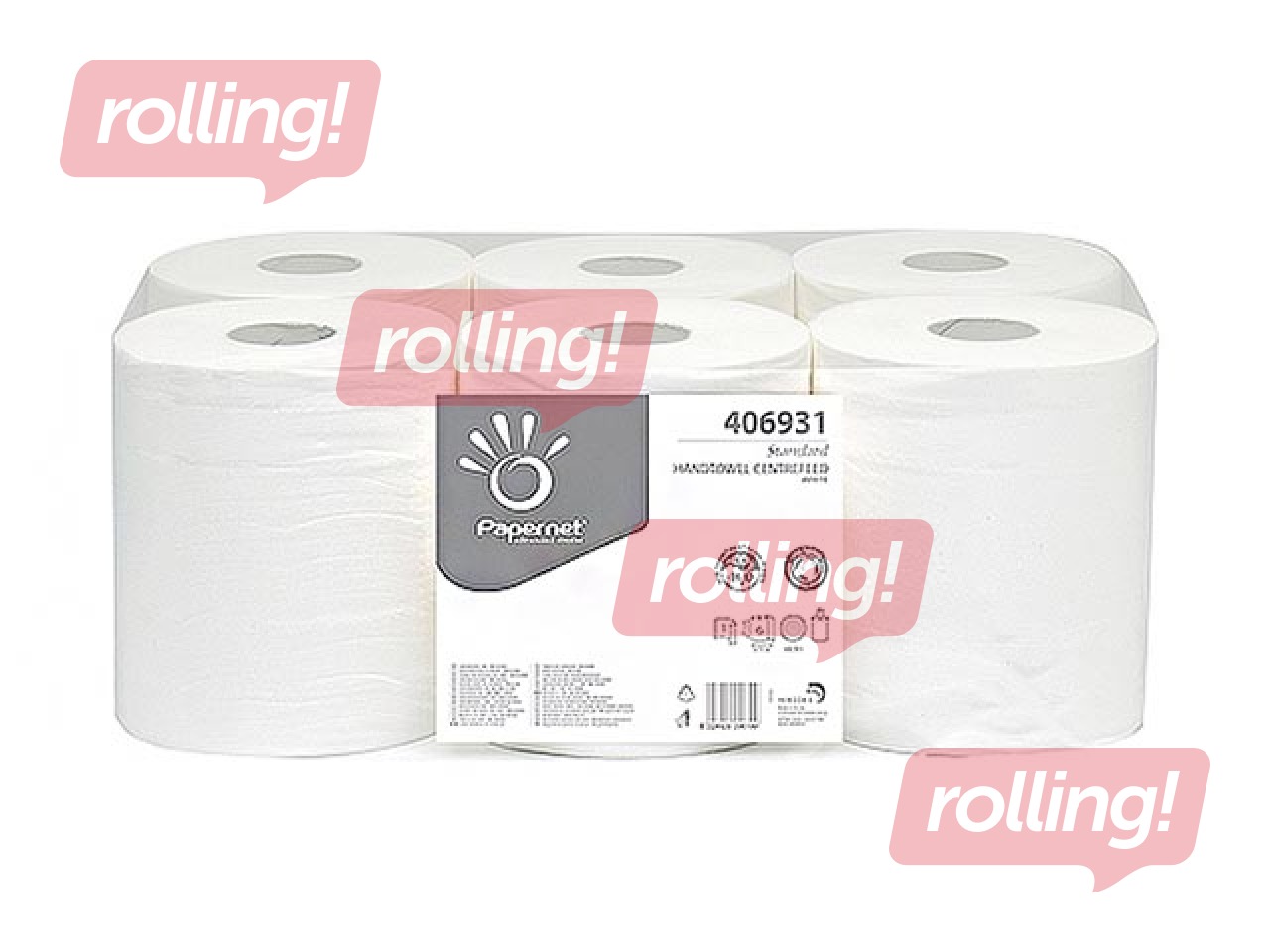 Papīra dvieļi Papernet Standart Midi, 1 slānis, 273.75m, 6 ruļļi