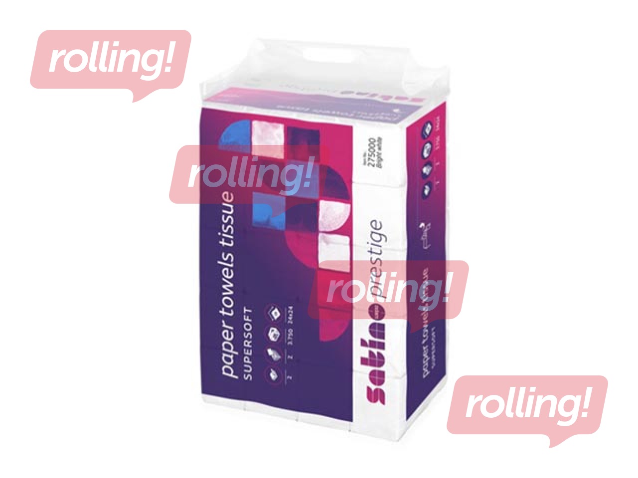 Papīra dvieļi Satino Prestige, Z-locījums (šaurie 8 cm), 2 slāņi, 150 loksnes, 25 paciņas