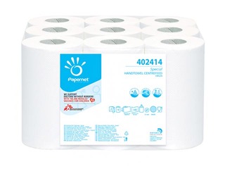 Бумажные полотенца Papernet Oversoft  Mini 150, 9 рулонов, 2 слоя, белые