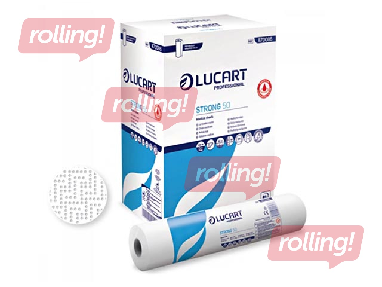 Sanitārais pārklājs Lucart Strong 50, 37x50cm, 2 kārtas, 135 loksnes, 50m