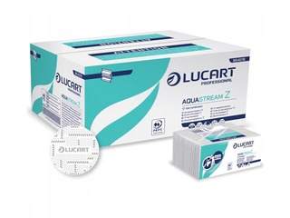 Papīra dvieļi Lucart AquaStream, Z-locījums, ātri šķīstoši, balti, šaurie 9.5 cm, 2 slāņi, 24