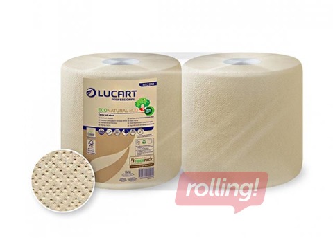 Industriālais papīrs Lucart Eco Natural 800, 2 slāņi, brūns, 200m, 2 ruļļi