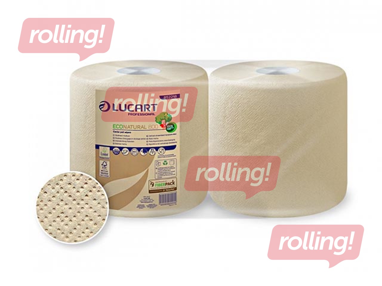 Industriālais papīrs Lucart Eco Natural 800, 2 slāņi, brūns, 200m, 2 ruļļi