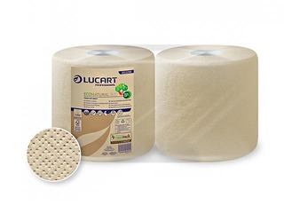 Промышленная бумага Lucart Eco Natural 800, 2 рулона, Ø 24 см, 2 слоя, коричневая