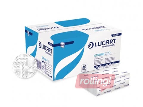 Papīra dvieļi Lucart Strong Z, balti, 2 slāņi, 200 loksnes, 15 paciņas