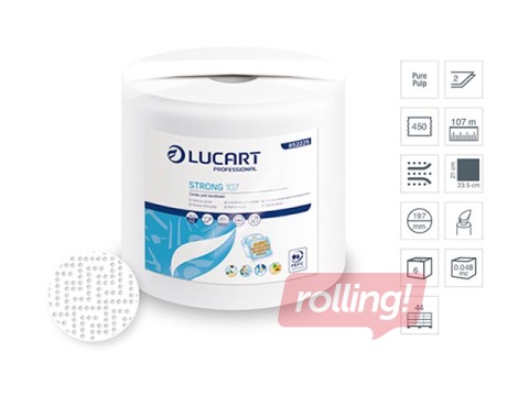 Paper towel Lucart Strong 107 Joint, 2 plies, white + GIFT! Buy paper towels and receive a gift!