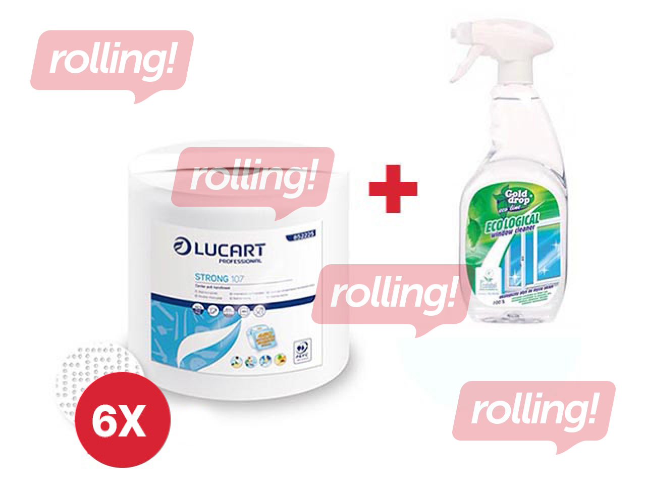Paper towel Lucart Strong 107 Joint, 2 plies, white + GIFT! Buy paper towels and receive a gift!