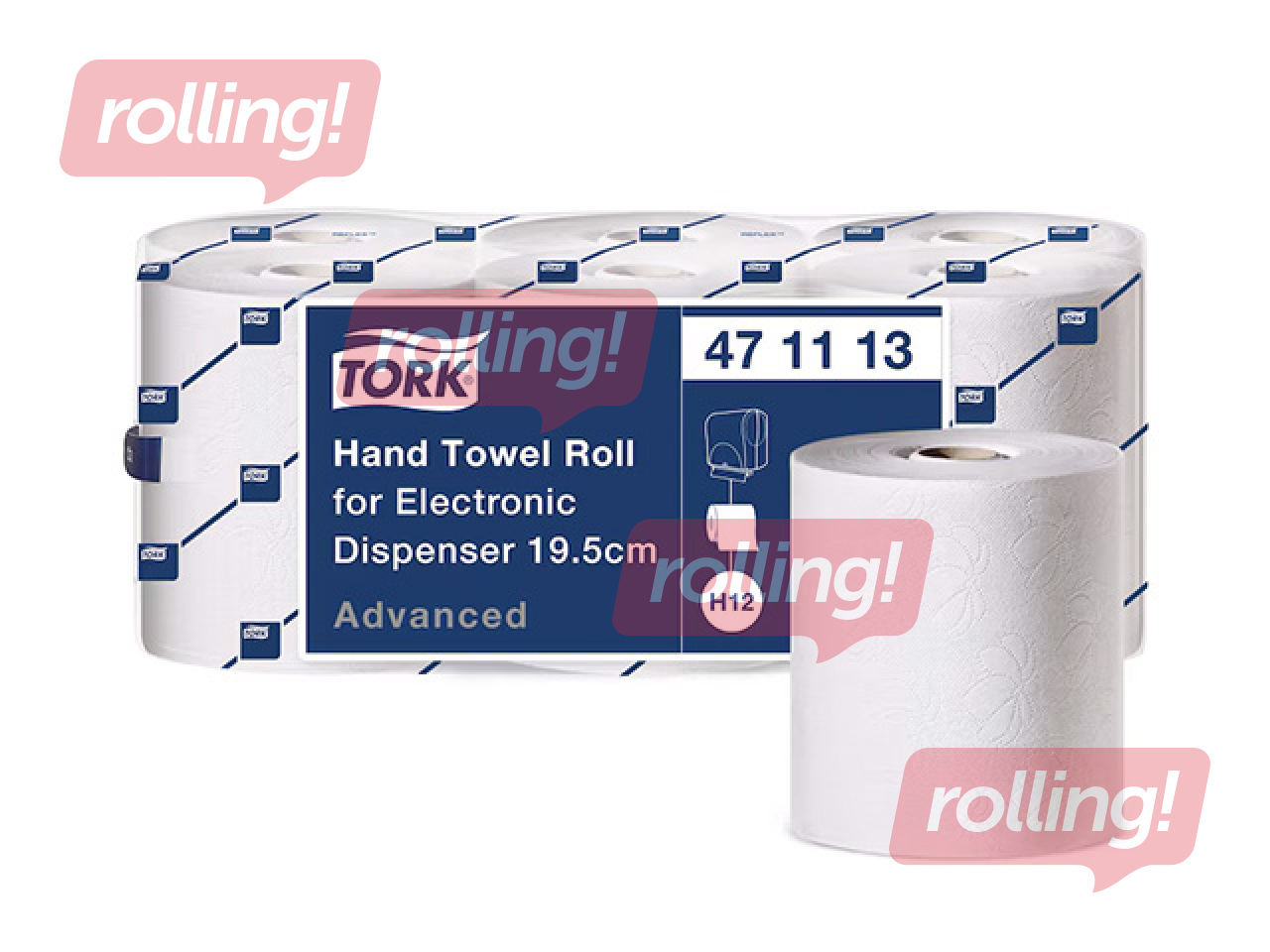 Papīra dvieļi Tork, H12, elektriskajam dozatoram, 2 slāņi, 143m, 6 ruļļi