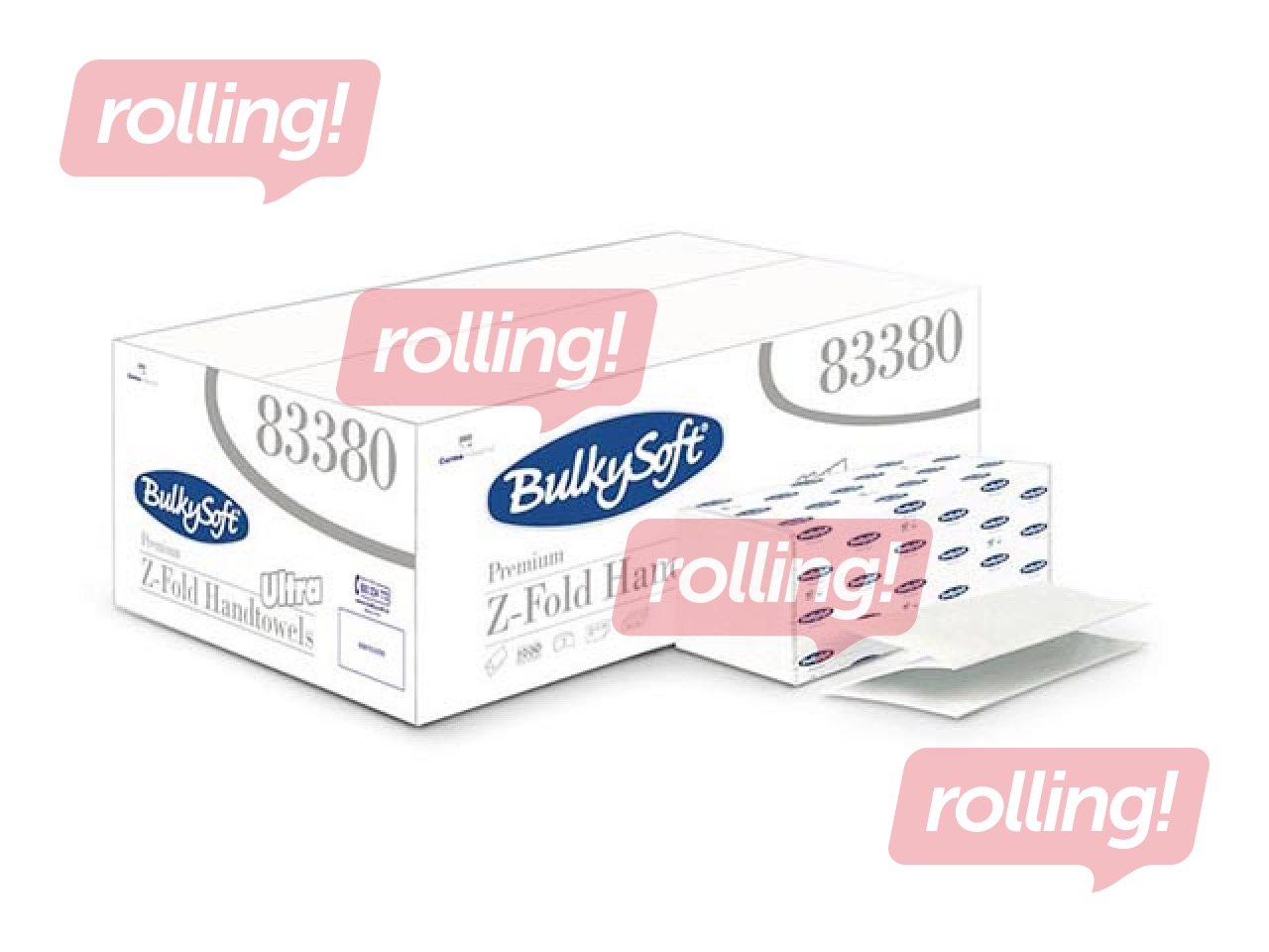 Papīra dvieļi Bulkysoft Premium, Z-fold, 2 slāņi, 150 loksnes, 25 paciņas