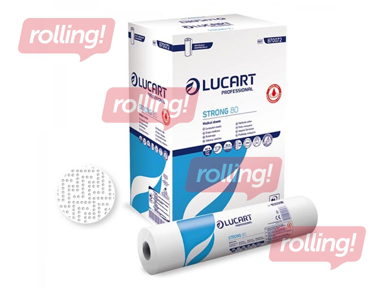 Sanitārais pārklājs Lucart Strong 80, 37x59cm, 2 kārtas, 216 loksnes, 80m