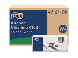 Нетканые кухонные салфетки Tork, W4, белые, 1 слой, 75 шт.