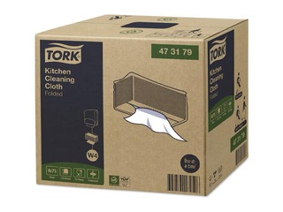 Virtuves tīrīšanas drānas Tork, W4, baltas, neaustas, 1 slānis, 75 loksnes, 1 paciņa