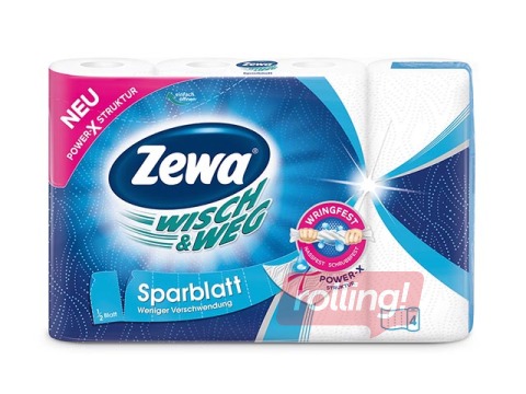 Papīra dvieļi Zewa Wisch & Weg Sparblatt, 2 slāņi, 10.2m, 4 ruļļi 