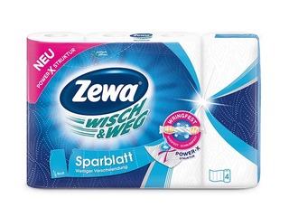 Papīra dvieļi Zewa Wisch & Weg Sparblatt, 2 slāņi, 10.2m, 4 ruļļi 