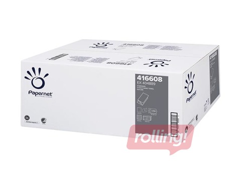 Papīra dvieļi Papernet Standart, V-locījums, 1 slānis, 250 loksnes, 20 paciņas