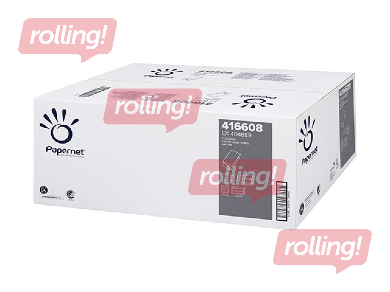 Papīra dvieļi Papernet Standart, V-locījums, 1 slānis, 250 loksnes, 20 paciņas