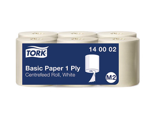 Бумажные полотенца Tork Basic, M2, 1-слойные, 280м, 6 рулонов
