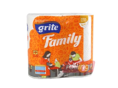 Papīra dvieļi Family, 2 slāņi, 15.3m, 2 ruļļi