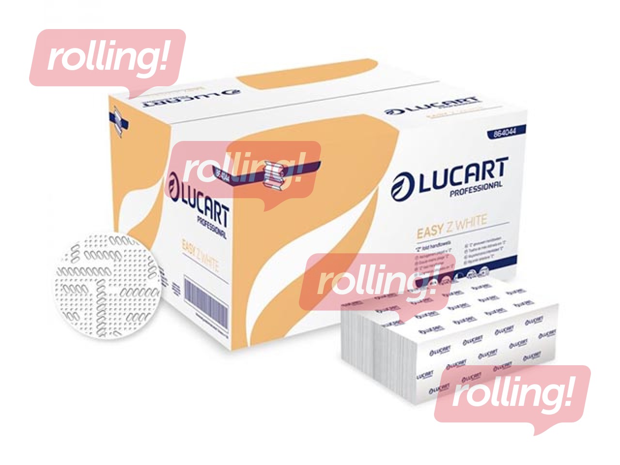 Papīra dvieļi Lucart Easy White, Z-locījums, pelēki, 2 slāņi, 200 loksnes, 15 paciņas