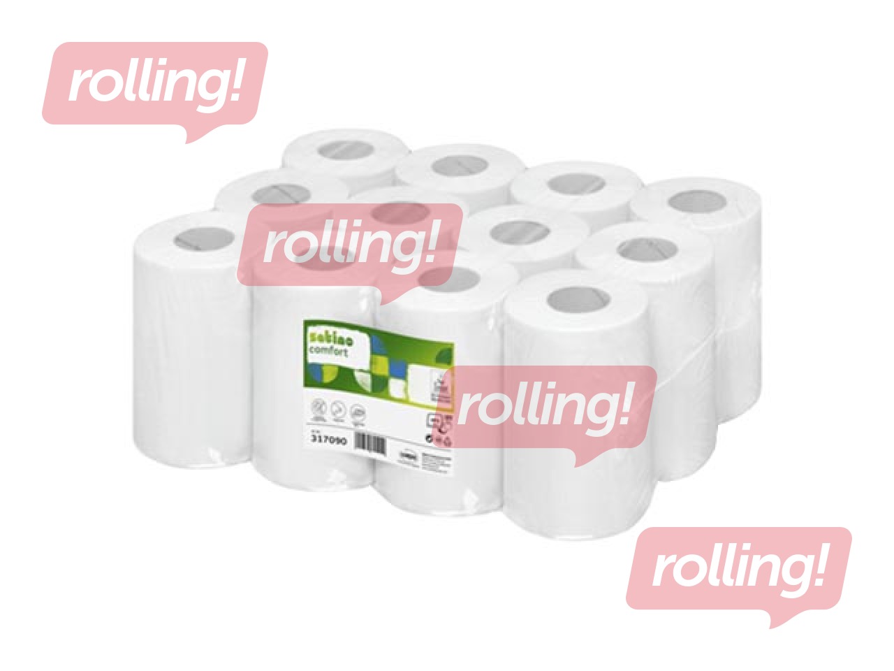 Papīra dvieļi Satino Comfort, 2 slāņi, 68m, 12 ruļļi