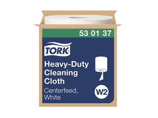 Industriālais papīrs Tork Heavy Duty Cleaning, bezpūku, 1 slānis, balts, 106.4m, 1 rullis