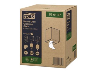 Industriālais papīrs Tork Heavy Duty Cleaning, bezpūku, 1 slānis, balts, 106.4m, 1 rullis