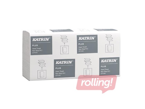 Papīra dvieļi Katrin Plus Non Stop, M2, Z-fold, balti, 2 slāņi, 135 loksnes, 21 paciņa