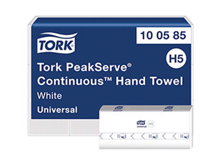 Paberikäterätikud lehtedena Tork Universal, PeakServe Continuous, H5, 1-kiht, 410 lehte, 12 pakk