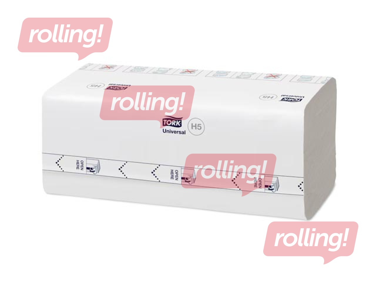 Papīra dvieļi Tork Universal PeakServe Continuous, H5, balti, 1 slānis, 410 loksnes, 12 paciņas