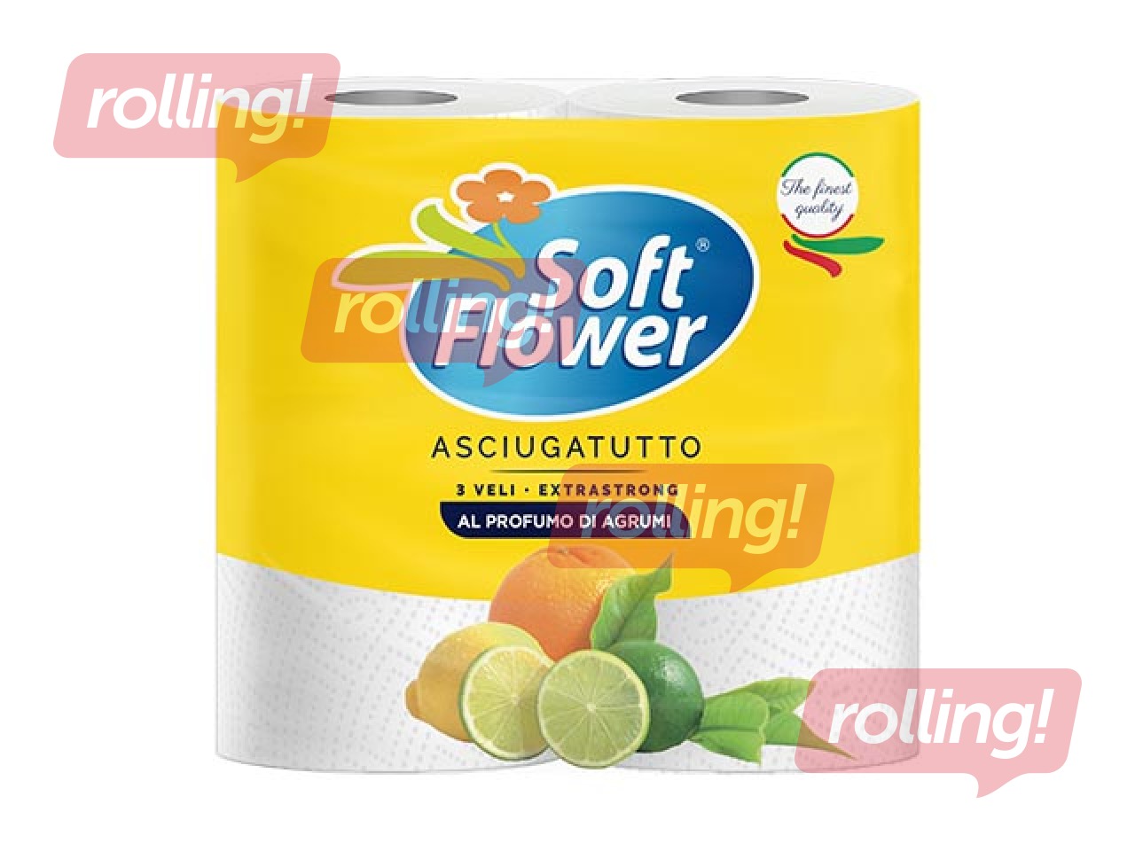 Papīra dvieļi Soft Flower, parfimēti, 140 loksnes, 3 slāņi, 2 ruļļi