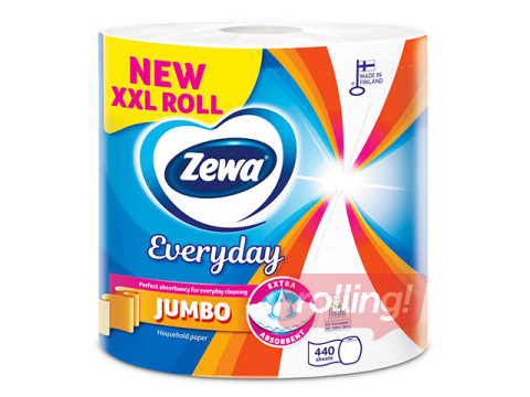 Papīra dvieļi Zewa Everyday Jumbo XXL, 440 loksnes, 2 slāņi, 79.2m, 1 rullis