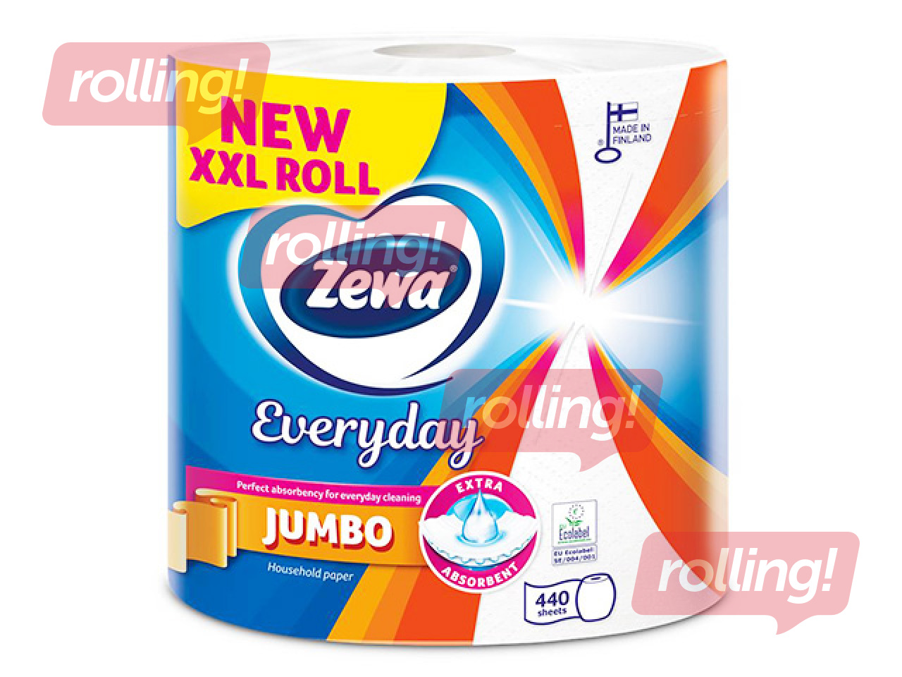 Papīra dvieļi Zewa Everyday Jumbo XXL, 440 loksnes, 2 slāņi, 79.2m, 1 rullis